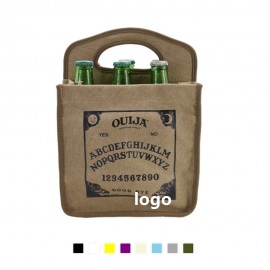 6 Pack Canvas Bottle Sleeve Holder with Logo