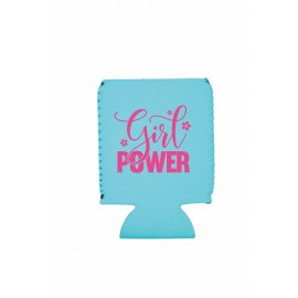 Turqoise Neoprene Flat Beverage Insulator with Logo