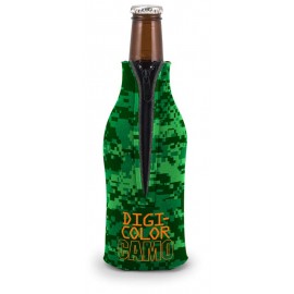 Custom DigiColor Camo Zipper Bottle Coolie - 3 3/4"x8" (4 Color Process)  Custom DigiColor Camo Zipper Bottle Coolie - 3 3/4"x8" (4 Color Process)