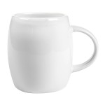 14 oz White Ceramic Rotunda Mug w/C-handle with Logo