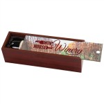 4.25" x 14.25" - Rosewood Wine Box with Sublimated Lid with Logo