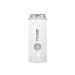 12 Oz. SIC Hammered White Stainless Steel Skinny Can Holder with Logo
