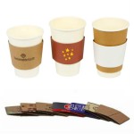 Custom Imprinted Disposable Kraft Paper Heat Insulation Coffee Sleeves Cover