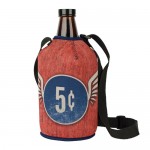 Customized Neoprene Growler Cover with Strap & Hook Closure (4 Color Process)