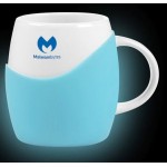 Custom 14 oz ceramic Rotunda Mug w/ Glow silicone grip
