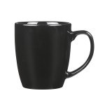 Classic 18 Oz Black Latte Ceramic Mug with Logo