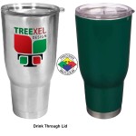 32 oz Vacuum Double Wall Tumbler with Drink Through Lid (Screen Printed) Custom Branded