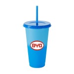 Custom 24 Oz Color Changing Tumbler With Lid And Straw