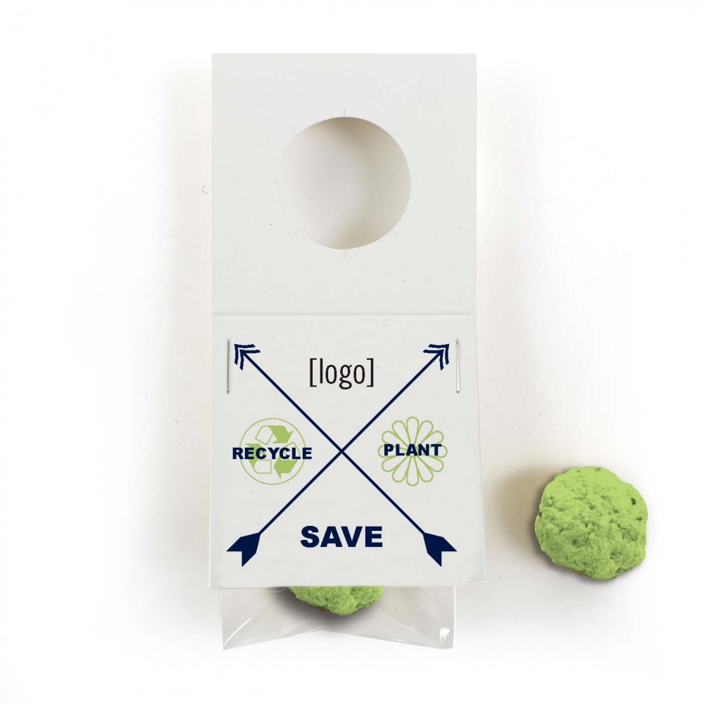 Custom Branded Square Cardstock Bottle Necker with 1 bomb in cello Custom Branded Square Cardstock Bottle Necker with 1 bomb in cello