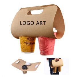 Disposable Handled Kraft Drink Carrier with Logo