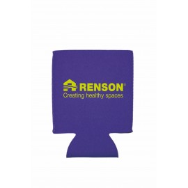 Purple Neoprene Flat Beverage Insulator with Logo
