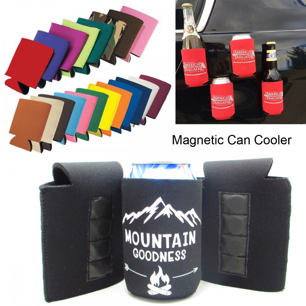 Collapsible Magnetic Can And Bottle Cooler Holder with Logo