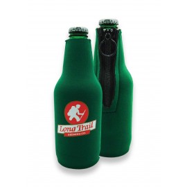 Full Color Bottle Cooler with Zipper with Logo