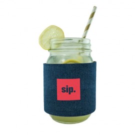 Logo Branded Jar Sleeve Denim