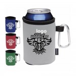 Collapsible Can Coolie With Carabiners with Logo