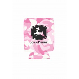 Pink Camo Neoprene Flat Beverage Insulator with Logo