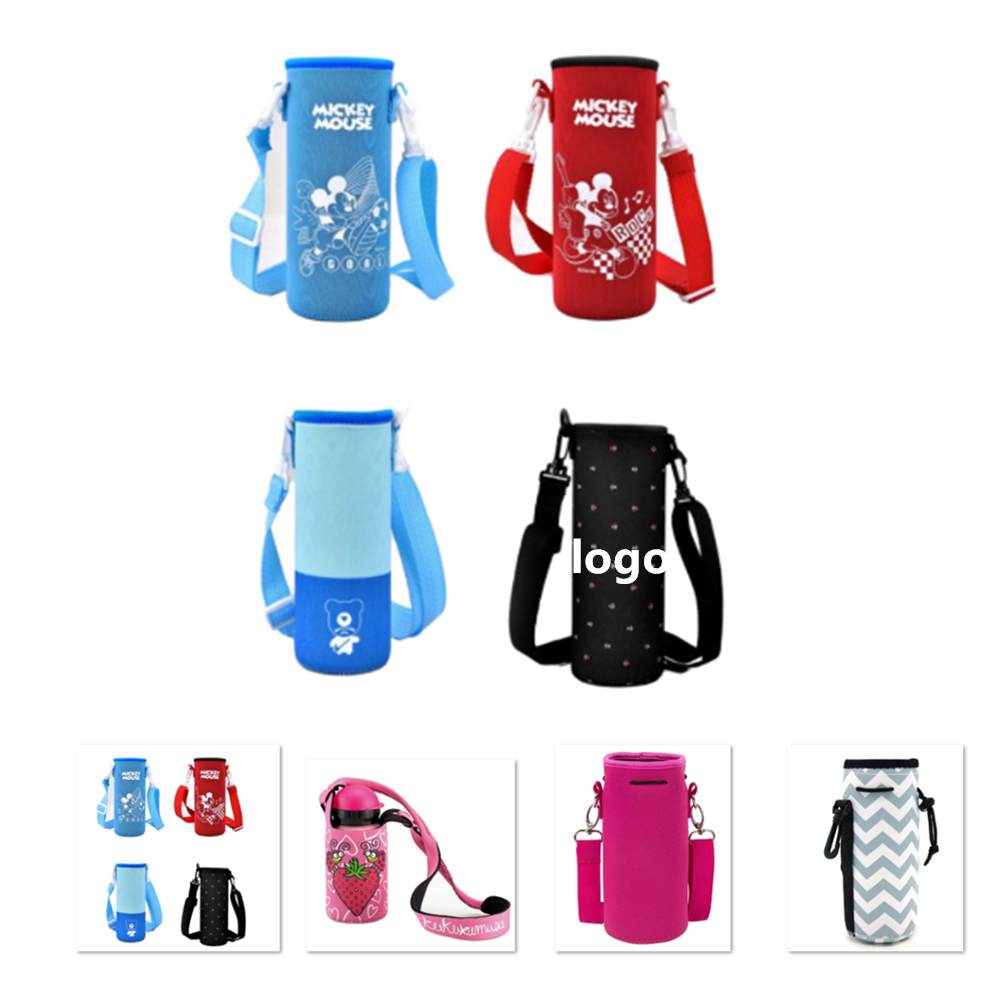 Neoprene Water Bottle Cooler With Shoulder Strap with Logo