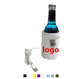 Logo Branded Neoprene USB Can Bottle Cooler Warmer  Logo Branded Neoprene USB Can Bottle Cooler Warmer