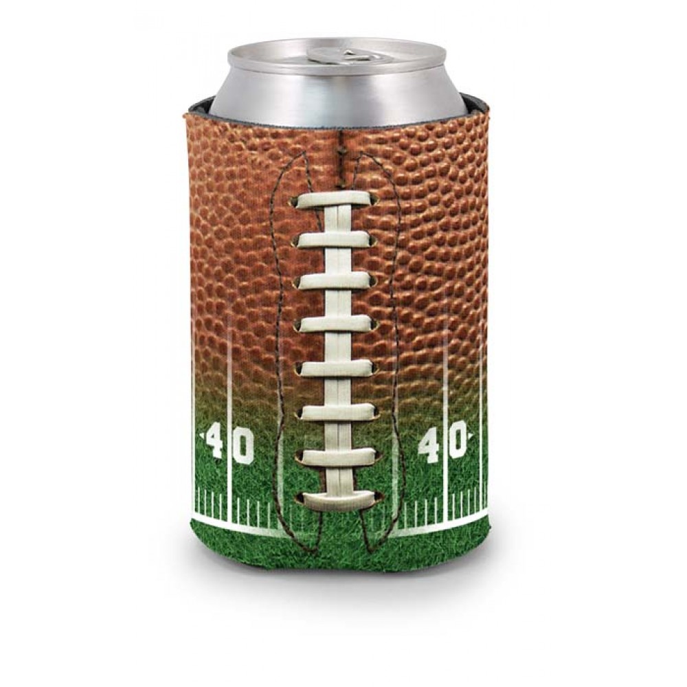 Custom Football Field Scuba Pocket Coolie Can Cover (4 Color Process)