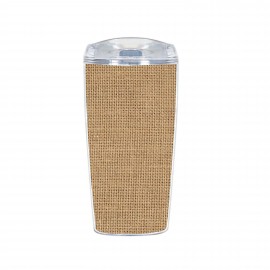 Logo Branded 14 Oz Double Wall Plastic Tumbler With Burlap Insert  Logo Branded 14 Oz Double Wall Plastic Tumbler With Burlap Insert