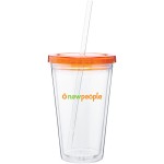 16 Oz Spirit Tumbler With Color Lid Custom Branded