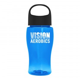 Promotional 18 Oz. Poly-Pure Jr. Transparent Bottle w/Oval Crest Lid