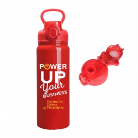 24 oz Stainless Steel Vacuum Insulated Water Bottle w/ spout with Logo