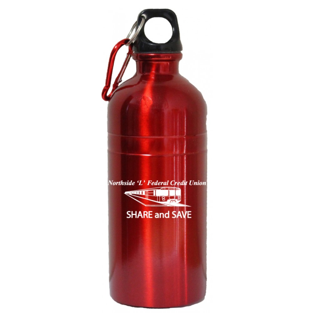 20 Oz. Stainless Steel Water Bottle with Carabiner with Logo 20 Oz. Stainless Steel Water Bottle with Carabiner with Logo