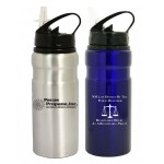 22 Oz. Wide Mouth Aluminum Water Bottle with Straw Drink Spout with Logo