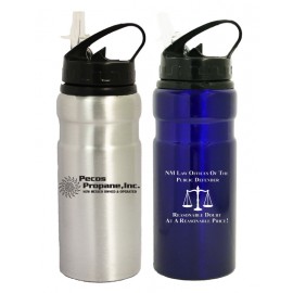22 Oz. Wide Mouth Aluminum Water Bottle with Drink Spout Logo Printed
