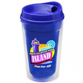16 Oz. Double-Wall Insulated Transparent Tumbler w/Auto Sip Lid - Digital with Logo