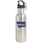 25 Oz. Wide Mouth Stainless Steel Water Bottle with Carabiner/ BPA Free Custom Imprinted