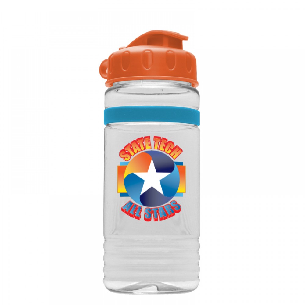 Customized 20 Oz. Transparent Stripe Bottle w/Flip Top Lid - Digital Imprint Customized 20 Oz. Transparent Stripe Bottle w/Flip Top Lid - Digital Imprint