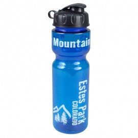 Champion 28 oz. Transparent Travel Sports Bottle - Flip Top Lid Logo Printed