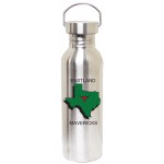 Custom Branded 25 Oz. Stainless Steel Wide Opening Water Bottle w/ metal lid & Carabiner