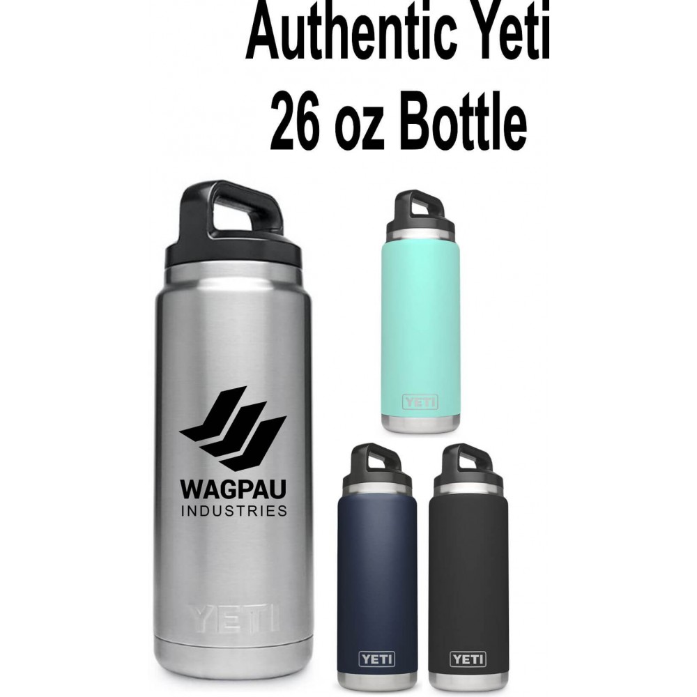 Authentic YETI 26 oz. Bottle Laser Engraved Logo Printed