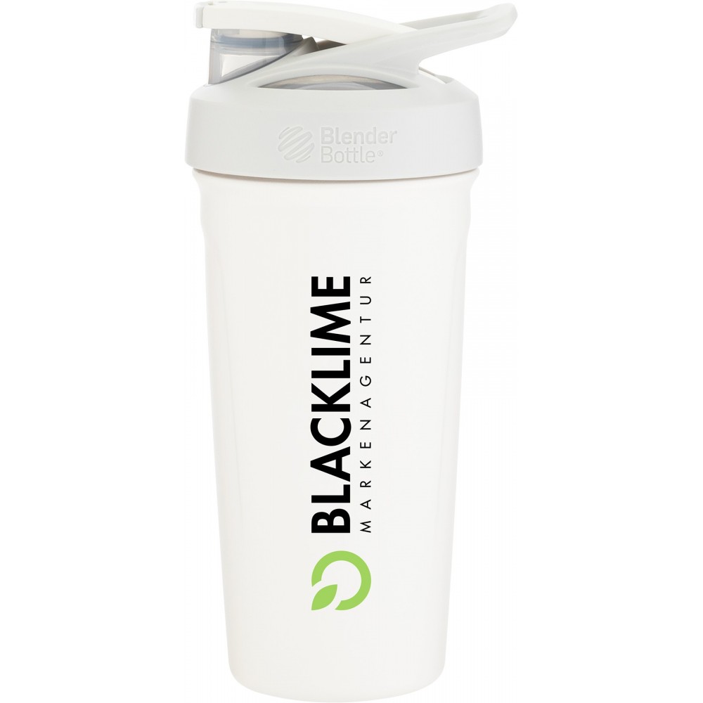 24 oz Blenderbottle Strada Stainless (White) with Logo 24 oz Blenderbottle Strada Stainless (White) with Logo