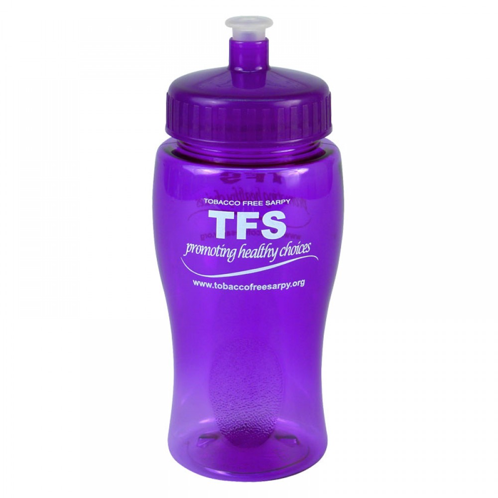 18 oz. Poly-Pure Junior Sports Bottle - Push Pull Lid Custom Branded