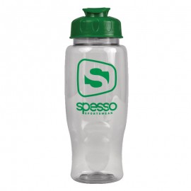 27 oz. Transparent Travel Sports Bottle - Flip Top Lid Custom Branded