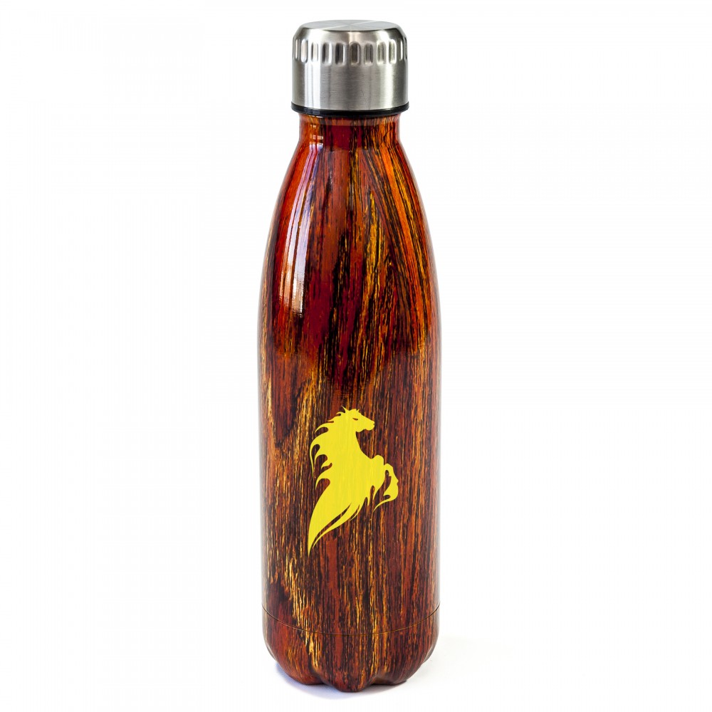 Logo Printed 17 Oz. Wood Tone Soda Bottle Logo Printed 17 Oz. Wood Tone Soda Bottle