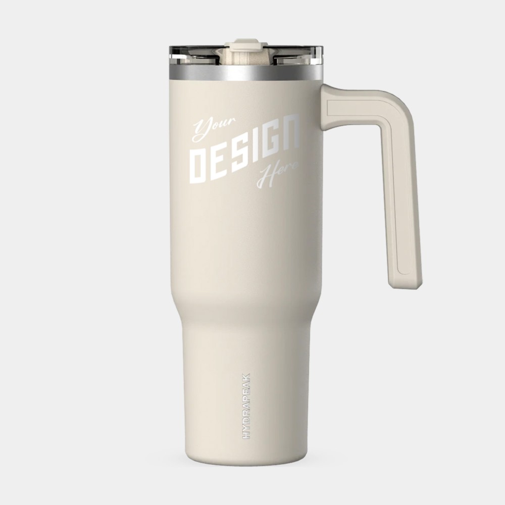 32 oz Hydrapeak Stainless Steel Insulated Tumbler With Handle and Straw Lid with Logo