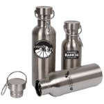 16 Oz Stainless Steel Sports Bottle With Metal Lid And Carabiner Custom Branded