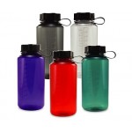 Custom Imprinted Round: 32 oz. Tritan Bottle with Black Tethered Lid