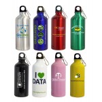 22 Oz. Aluminum Sports Water Bottle w/ Carabiner with Logo