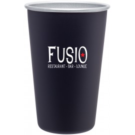 16 oz SS Pint (Matte Black) with Logo