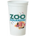 Custom Imprinted 22 Oz. Smooth White Stadium Cup (6 Color Offset Printed)