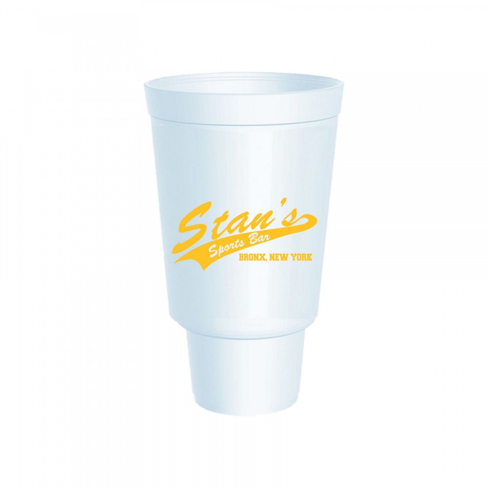 32 oz White Styrofoam Insulated Hot or Cold Foam Cup with Logo