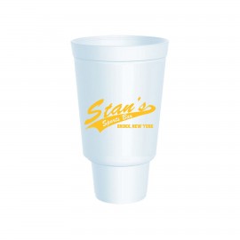 32 oz White Styrofoam Insulated Hot or Cold Foam Cup with Logo