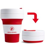 12 Oz. Stojo Pocket Cup w/White Sleeve (Red) Custom Imprinted