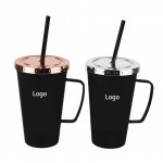 Double Wall Plastic Cup with Lid and Straw with Logo